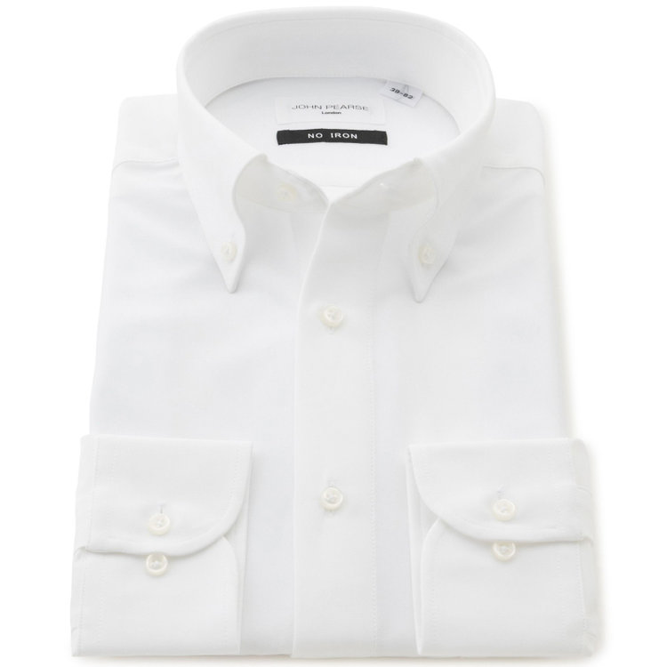 KONAKA　アウトレット 【WEB限定/OUTLET/汚れ・キズ等有】【JOHN PEARSE White】【形態安定】ボタンダウンドレスシャツ/ホワイト/ULTRA MOVE 白