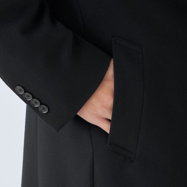 ソノタ（KONAKA用） 【THE 神 COAT】【Donato Vinci Italy UOMO】ウールチェスターコート/ブラック/NEW ZEALAND LIMITED WOOL 黒