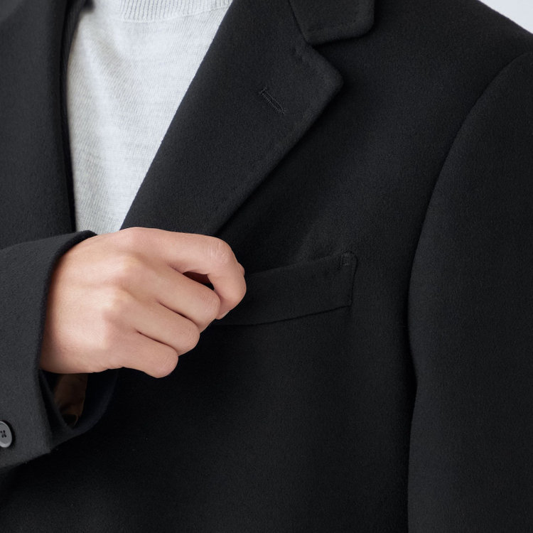 ソノタ（KONAKA用） 【THE 神 COAT】【Donato Vinci Italy UOMO】ウールチェスターコート/ブラック/NEW ZEALAND LIMITED WOOL 黒