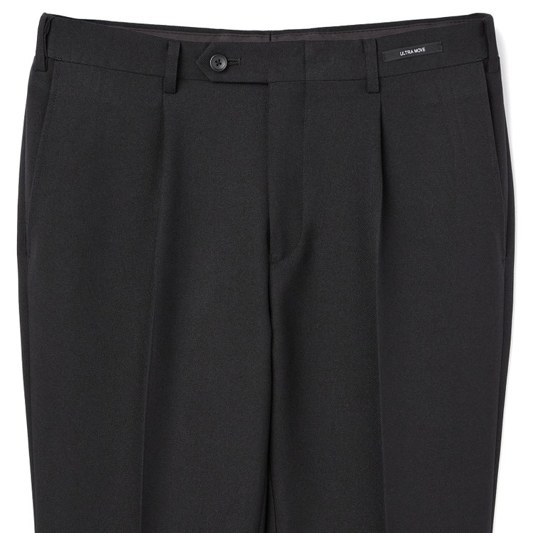 ＪＰコンフォート ネイビー 【JOHN PEARSE comfort navy】【秋冬】TUMUGITO 1タックパンツ セットアップ対応/ ブラック/ ウエストムーブ/ULTRA MOVE/ ウォッシャブル ※裾直し必要 黒