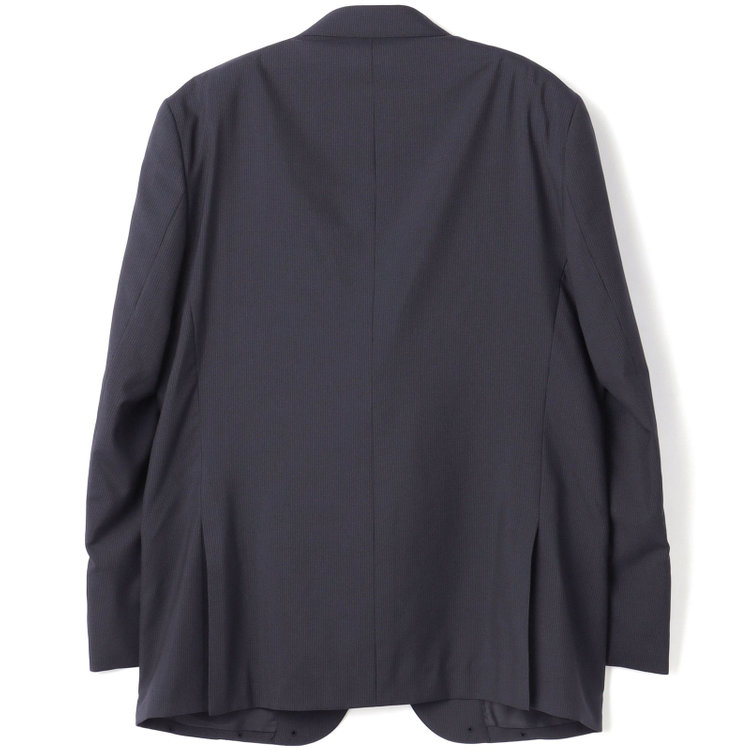 ＫＡＮＳＡＩＭＡＮ 【KANSAIMAN collection】【春夏】2釦シングルスーツ ショートタック/ネイビー×ストライプ/ULTRA LIGHT SPEC・シャワークリーン※裾直し必要 紺中間