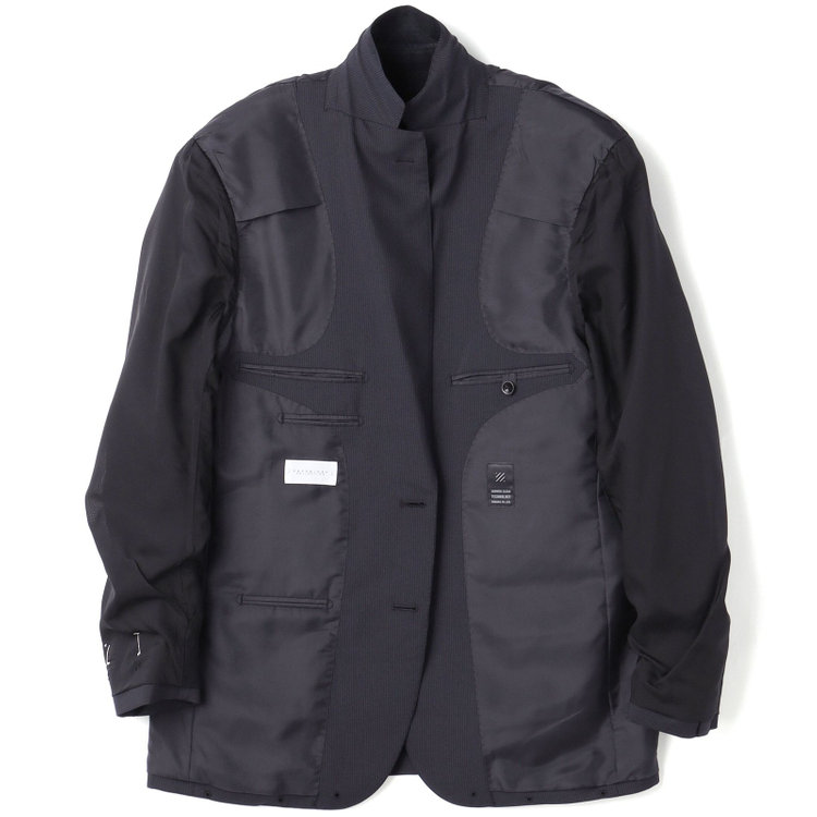 ＫＡＮＳＡＩＭＡＮ 【KANSAIMAN collection】【春夏】2釦シングルスーツ ショートタック/ネイビー×ストライプ/ULTRA LIGHT SPEC・シャワークリーン※裾直し必要 紺中間