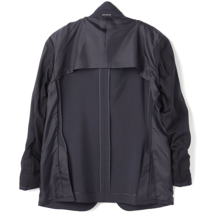 ＫＡＮＳＡＩＭＡＮ 【KANSAIMAN collection】【春夏】2釦シングルスーツ ショートタック/ネイビー×ストライプ/ULTRA LIGHT SPEC・シャワークリーン※裾直し必要 紺中間