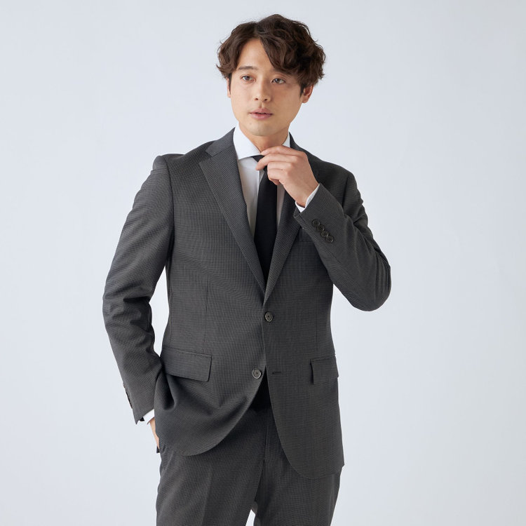 ＪＰ コンフォート 【ULTRA MOVE CROSS】【JOHN PEARSE comfort】【年間】2釦シングルジャケット/グレー×ハウンドトゥース グレー中間