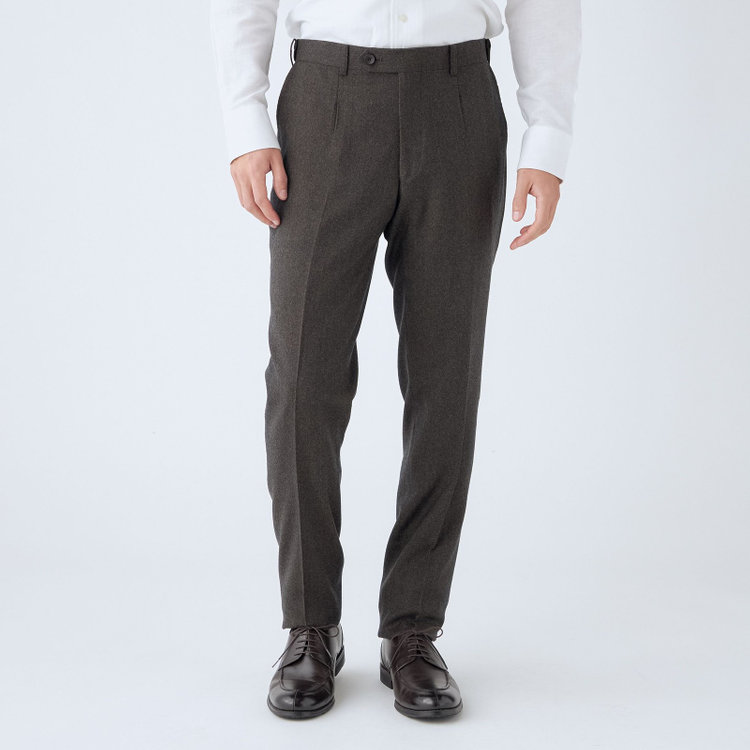 ＪＰ コンフォート 【THE 神 SUIT】【JOHN PEARSE comfort】【秋冬】2釦シングルスーツ ショートタック/ブラウン/ウエストムーブ/REDA ACTIVE/NEW ZEALAND MERINO/SHOWER CLEAN/※裾上げ必要 茶中間