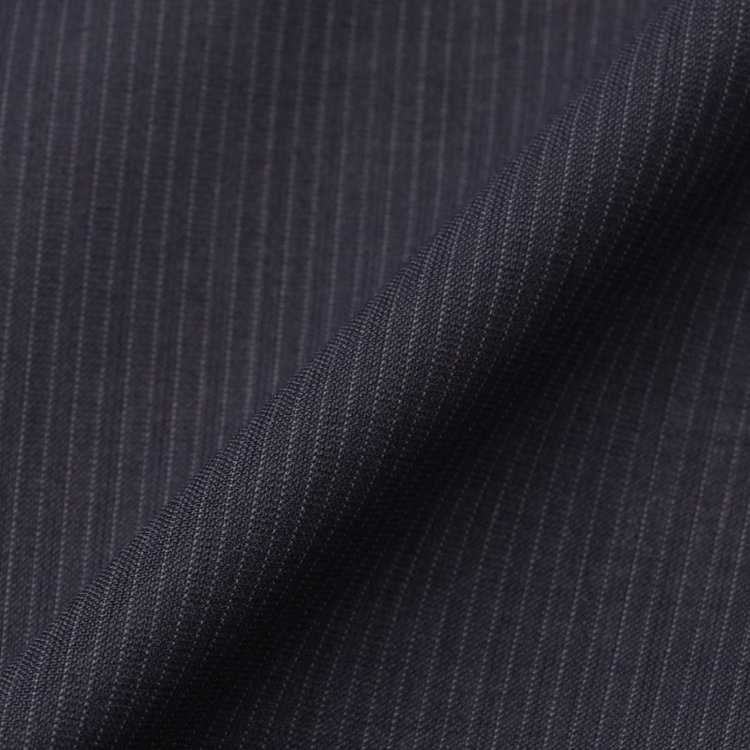 ＫＡＮＳＡＩＭＡＮ 【KANSAIMAN collection】【春夏】2釦シングルスーツ ショートタック/ネイビー×ストライプ/ULTRA LIGHT SPEC・シャワークリーン※裾直し必要 紺中間