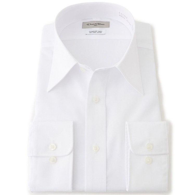 ドナートヴィンチ 【Donato Vinci Italy】【形態安定】レギュラーカラードレスワイシャツ/ホワイト 白