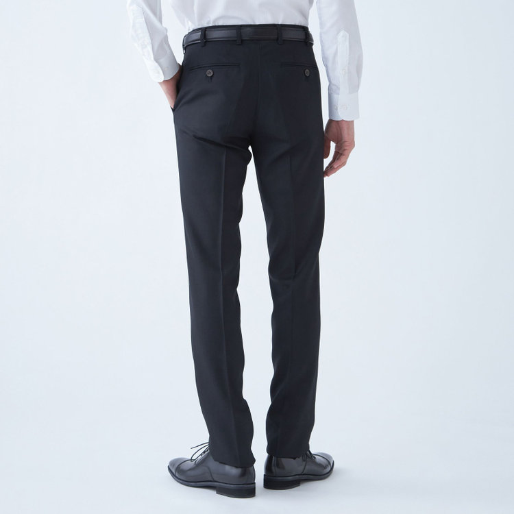 スタンリーブラッカ 【stanley blacker new york】【秋冬】0タックスラックス/ブラック×シャドーストライプ/ウエストムーブ仕様/※裾上げ必要 黒