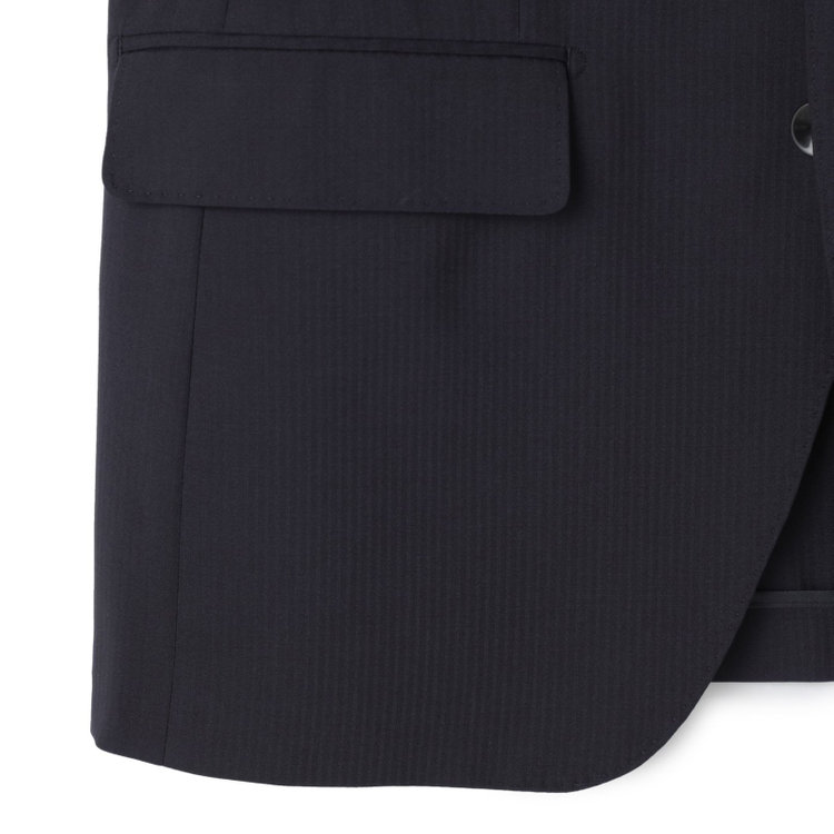 ＪＰセレクトライン 【JOHN PEARSE Black SELECT LINE】【春夏】2釦シングルスーツ/ネイビー×シャドーストライプ/SHOWER CLEAN/※裾上げ必要 紺中間