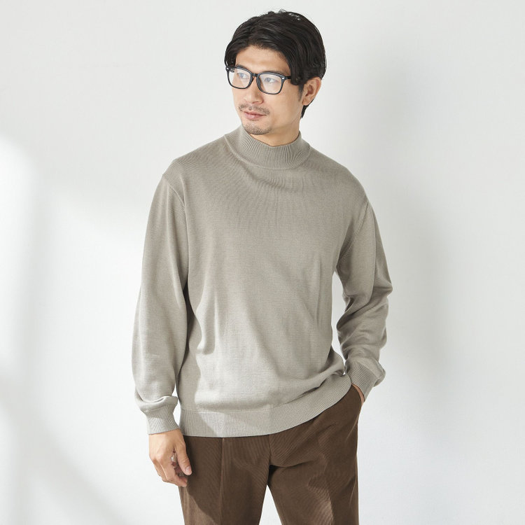 【stanley blacker new york】【長袖】モックネックニット/グレージュ