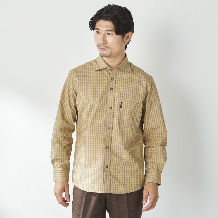 【stanley blacker new york】【長袖】チェックシャツ/ベージュ
