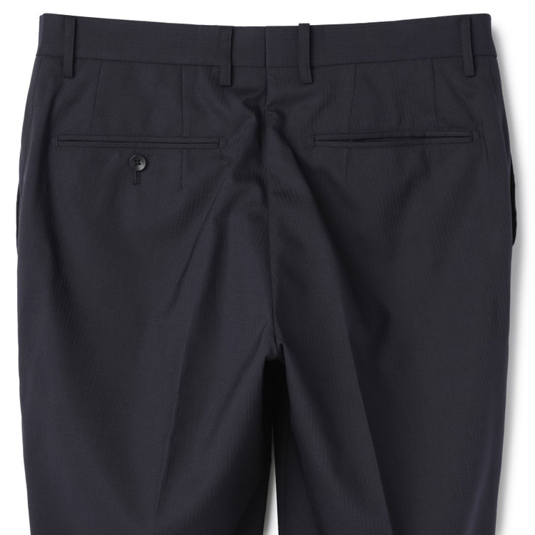 ＪＰセレクトライン 【JOHN PEARSE Black SELECT LINE】【春夏】2釦シングルスーツ/ネイビー×シャドーストライプ/SHOWER CLEAN/※裾上げ必要 紺中間