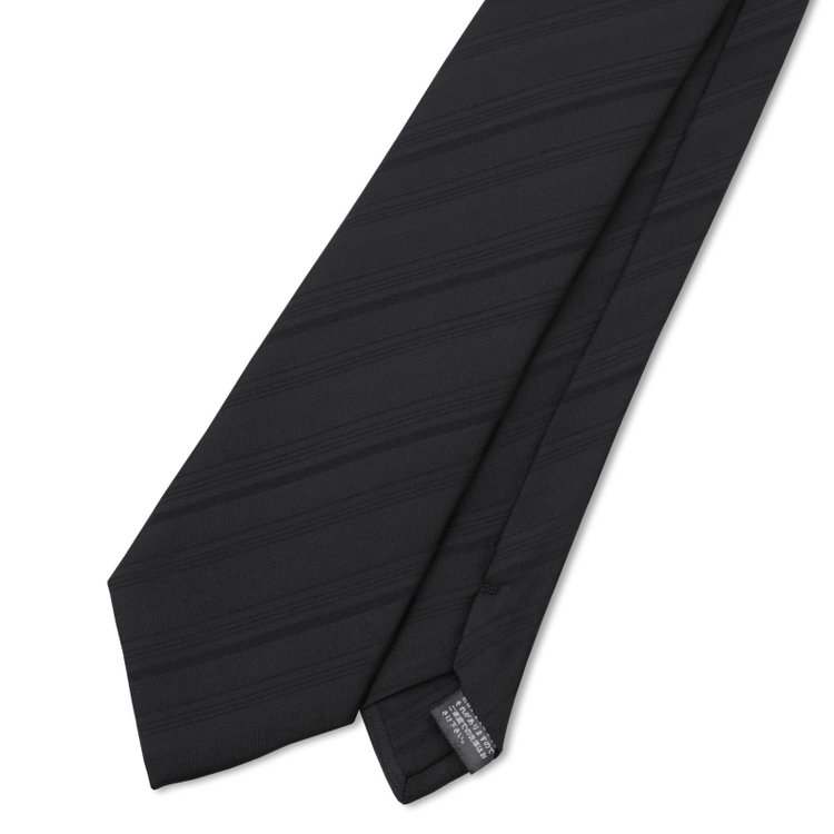 ジョンピアース 【JOHN PEARSE White】【お葬式】シルクフォーマルネクタイ8.0㎝幅/ブラック×シャドーストライプ 黒