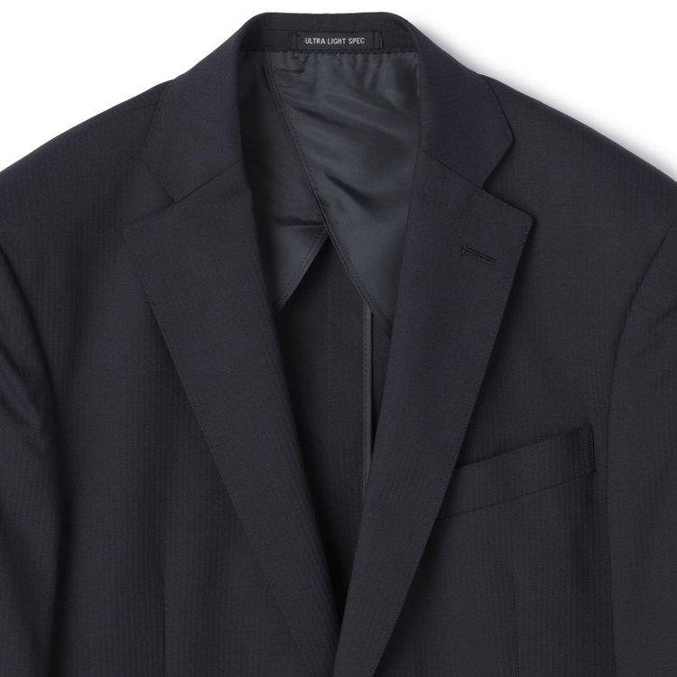 ＪＰセレクトライン 【JOHN PEARSE Black SELECT LINE】【春夏】2釦シングルスーツ/ネイビー×シャドーストライプ/SHOWER CLEAN/※裾上げ必要 紺中間