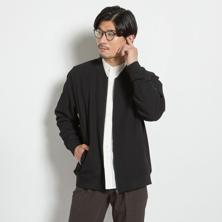 スタンリーブラッカ 【stanley blacker new york】シアサッカー MA-1/ブラック 黒