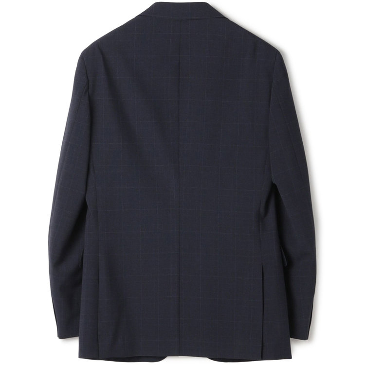 KONAKA　アウトレット 【WEB限定/OUTLET/汚れ・キズ等有】【JOHN PEARSE comfort】【春夏】2釦シングルスーツ ショートタック/ネイビー×チェック/ULTRA MOVE/TRABEST/ウエストシャーリング仕様/ウォッシャブル/ストレッチ/※裾上げ必要 紺中間