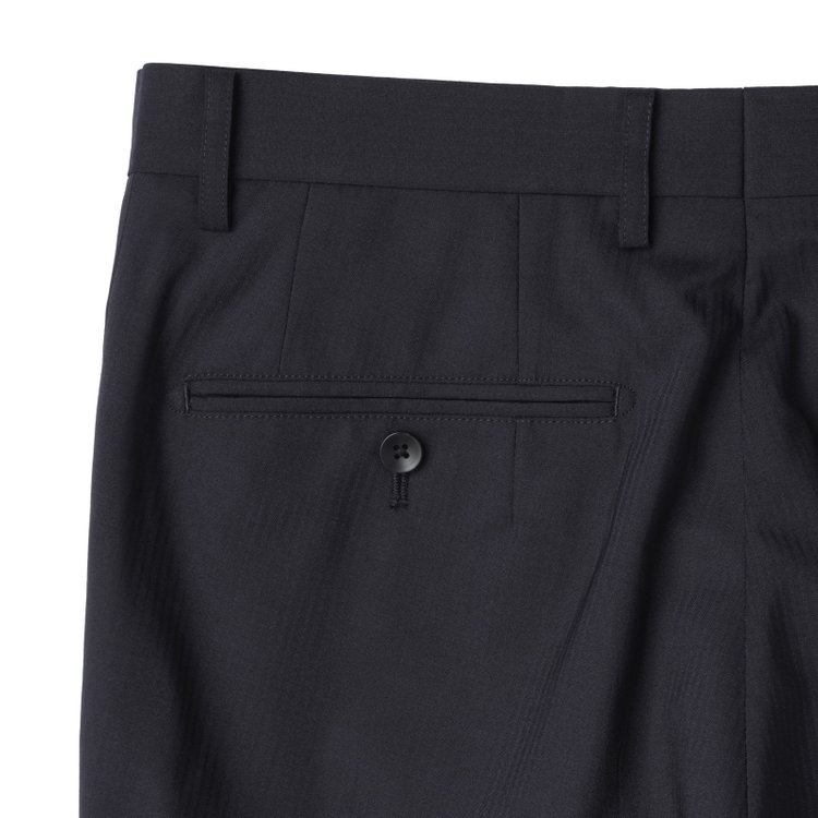 ＪＰセレクトライン 【JOHN PEARSE Black SELECT LINE】【春夏】2釦シングルスーツ/ネイビー×シャドーストライプ/SHOWER CLEAN/※裾上げ必要 紺中間