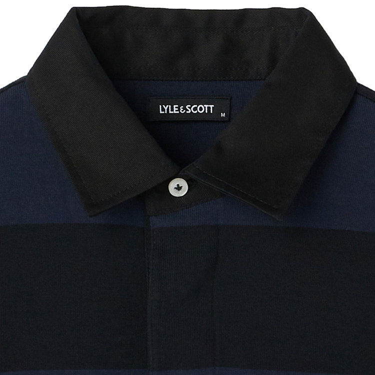 ライル＆スコット 【LYLE&SCOTT】ポロトレーナー/ブラック×ネイビー 青中間