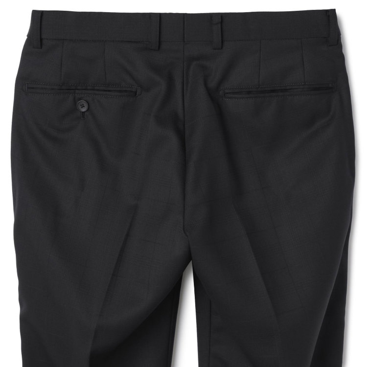 ＪＰ コンフォート 【JOHN PEARSE comfort】【秋冬】2釦シングルスーツ ショートタック/ブラック×シャドーチェック/REAL BLACK/NEW ZEALAND WOOLSHOWER CLEAN/SustainaBee Wool/※裾上げ必要 黒