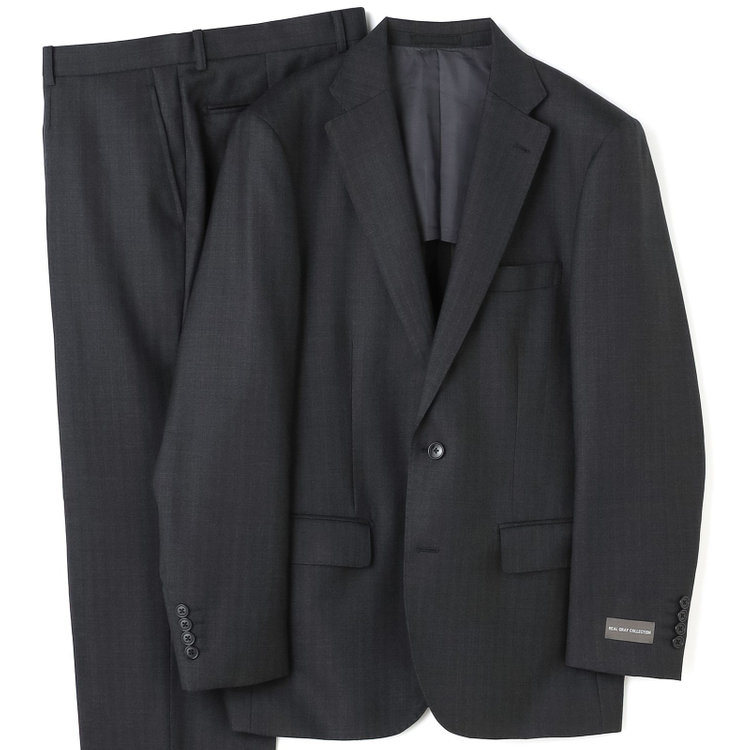 【KANSAIMAN collection】【秋冬】2釦シングルスーツ ショートタック/グレー×ストライプ/REAL GRAY COLLECTION/NEW ZEALAND WOOL SHOWER CLEAN/SustainaBee Wool