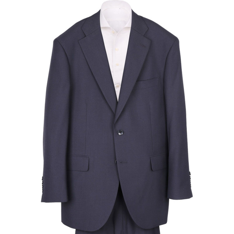 トゥルートップ 【TRUE TOP】【秋冬】スペアパンツ付き/2釦シングルスーツ 1タック/ネイビー×ソリッド ネイビー系(紺)