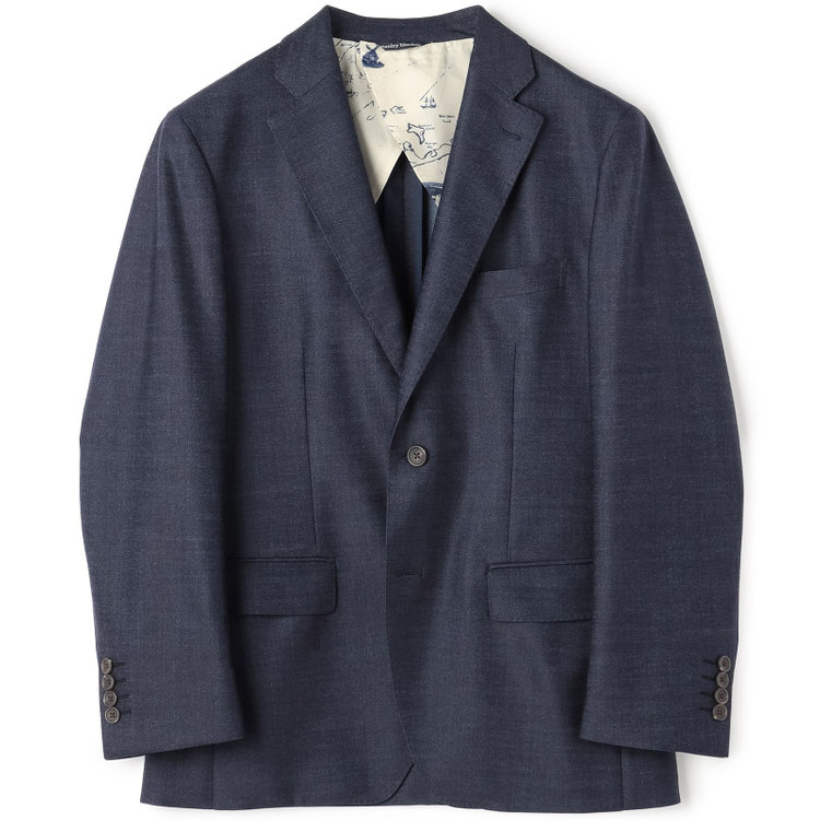 スタンリーブラッカ 【stanley blacker new york】【秋冬】2釦シングルデニムルックセットアップジャケット/ネイビー 紺濃色