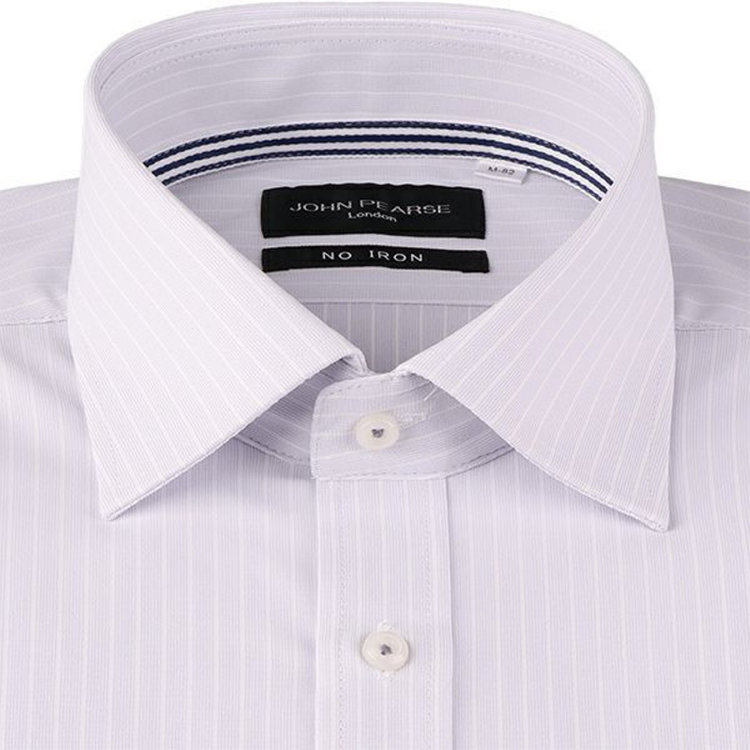 KONAKA　アウトレット 【WEB限定/OUTLET/汚れ・キズ等有】【JOHN PEARSE Black】【ノーアイロン】ワイドカラードレスワイシャツ/グレー×ストライプ/ULTRA MOVE/ニット素材 グレー系(灰)