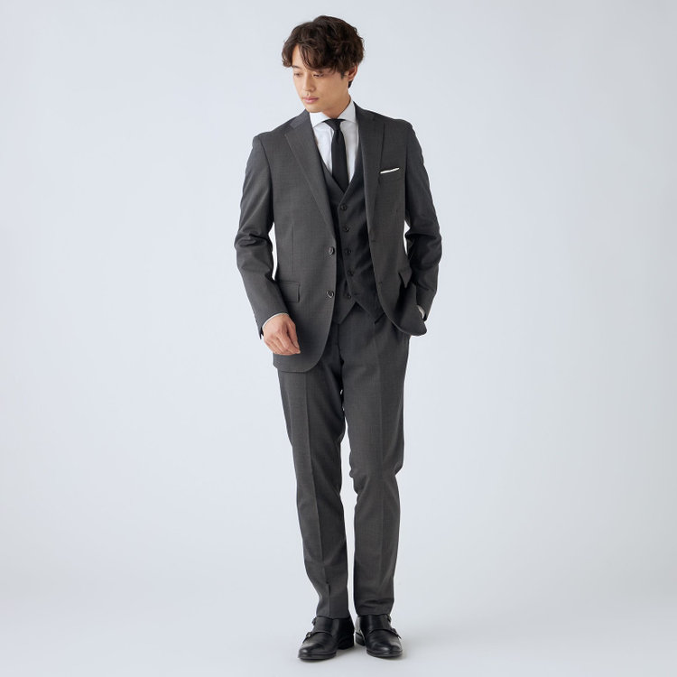 ＪＰ コンフォート 【ULTRA MOVE CROSS】【JOHN PEARSE comfort】【年間】2釦シングルジャケット/グレー×ハウンドトゥース グレー中間