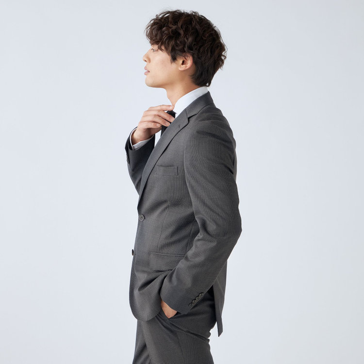 ＪＰ コンフォート 【ULTRA MOVE CROSS】【JOHN PEARSE comfort】【年間】2釦シングルジャケット/グレー×ハウンドトゥース グレー中間