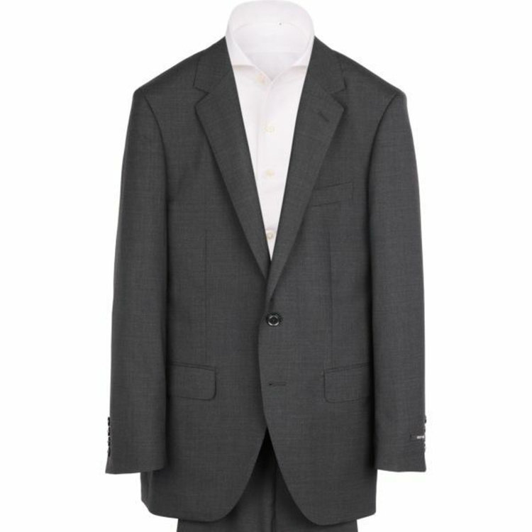 ＪＰセレクトライン 【JOHN PEARSE Black SELECT LINE】【年間】2釦シングルスーツ 0タック/ダークグレー×ソリッド/ULTRA TOUGH S/SHOWER CLEAN グレー系(灰)