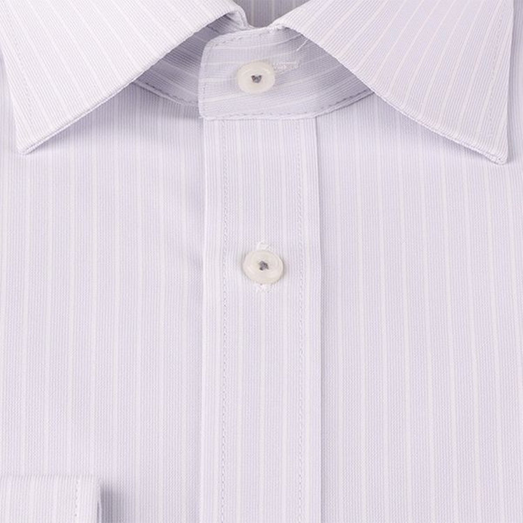 KONAKA　アウトレット 【WEB限定/OUTLET/汚れ・キズ等有】【JOHN PEARSE Black】【ノーアイロン】ワイドカラードレスワイシャツ/グレー×ストライプ/ULTRA MOVE/ニット素材 グレー系(灰)