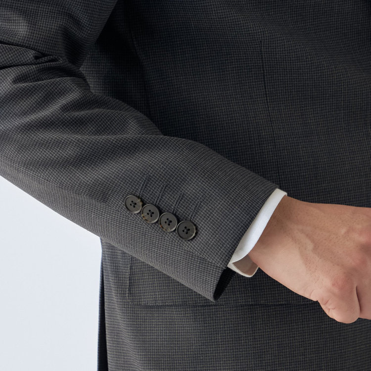 ＪＰ コンフォート 【ULTRA MOVE CROSS】【JOHN PEARSE comfort】【年間】2釦シングルジャケット/グレー×ハウンドトゥース グレー中間