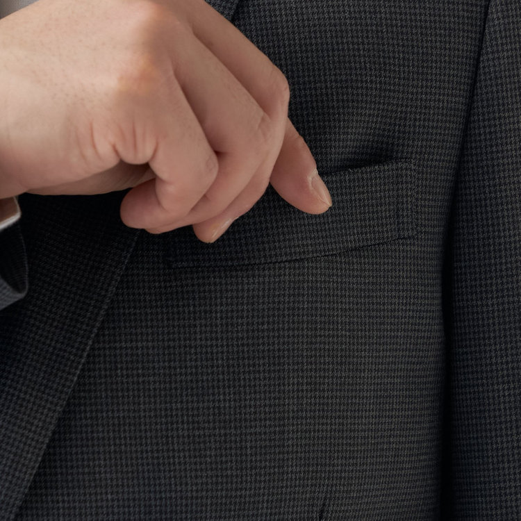 ＪＰ コンフォート 【ULTRA MOVE CROSS】【JOHN PEARSE comfort】【年間】2釦シングルジャケット/グレー×ハウンドトゥース グレー中間