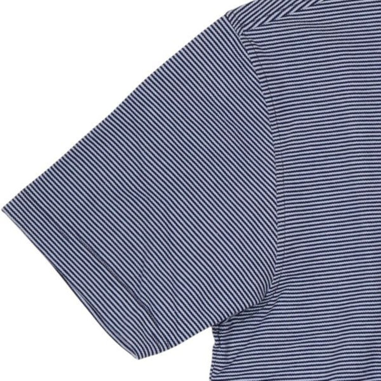 スタンリーブラッカ 【stanley blacker】【半袖】衿切替ポポロシャツ/ブルー×ネイビーボーダー ネイビー系(紺)