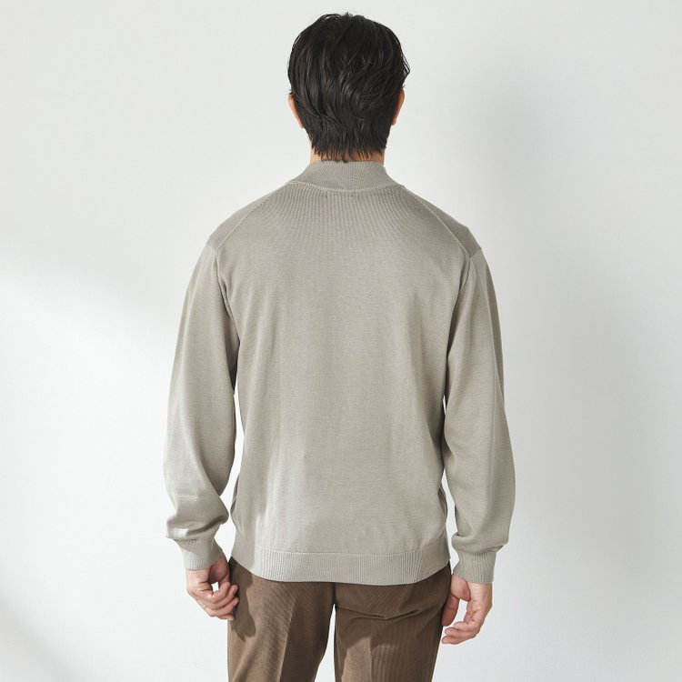 スタンリーブラッカ 【stanley blacker new york】【長袖】モックネックニット/グレージュ グレー淡色