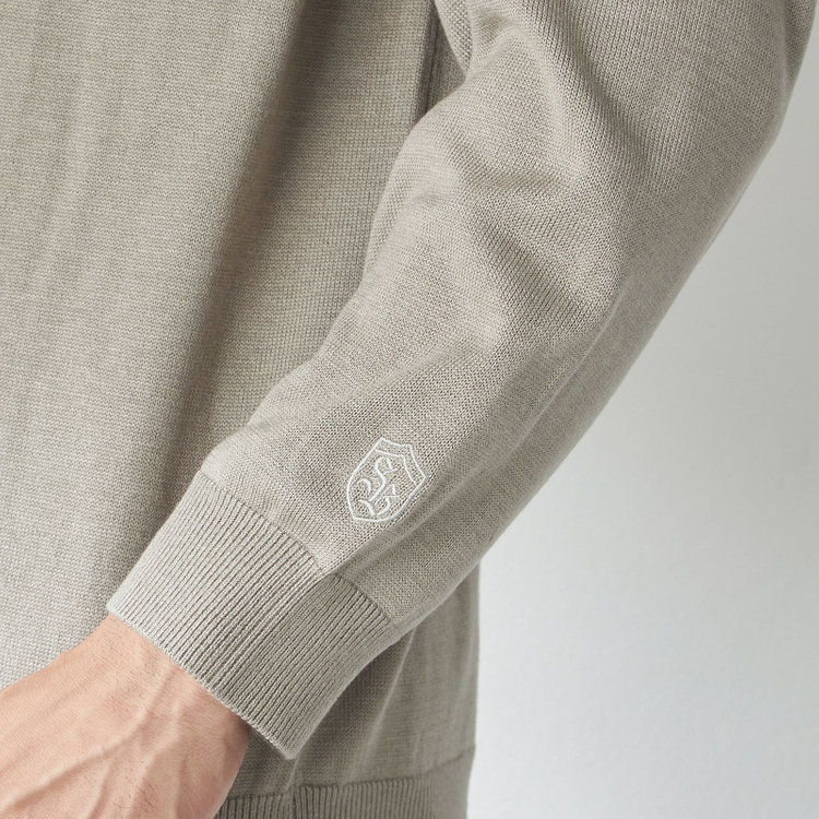 スタンリーブラッカ 【stanley blacker new york】【長袖】モックネックニット/グレージュ グレー淡色