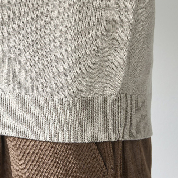 スタンリーブラッカ 【stanley blacker new york】【長袖】モックネックニット/グレージュ グレー淡色