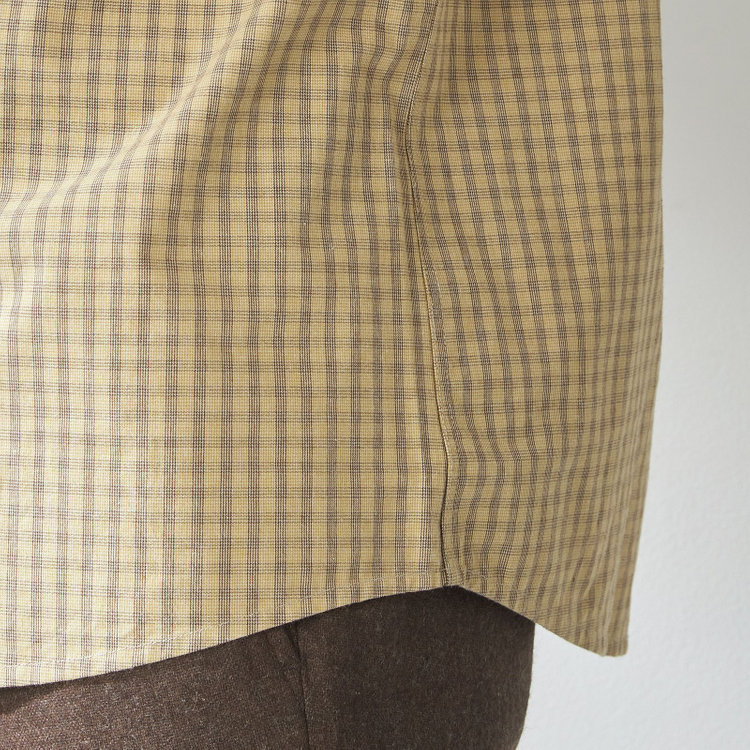 スタンリーブラッカ 【stanley blacker new york】【長袖】チェックシャツ/ベージュ 茶淡色