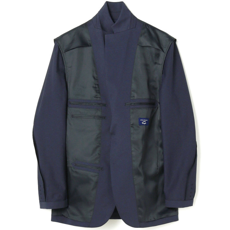 ＪＰ コンフォート 【JOHN PEARSE comfort navy】【春夏】機能性ポリエステル素材 2釦シングルジャケット/ネイビー/ULTRA MOVE/RIRANCHA/ウォッシャブル 紺濃色