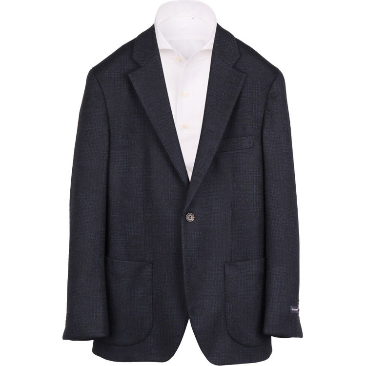 スタンリーブラッカ 【stanley blacker】【秋冬】2釦シングルジャケット/ネイビー×チェック ネイビー系(紺)