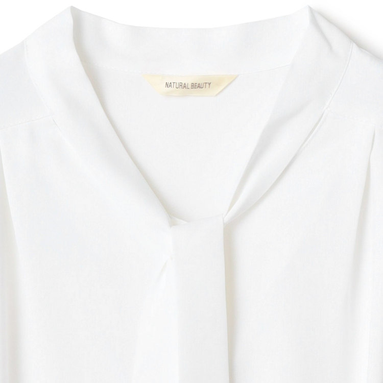 ナチュラル　ビューティー 【NATURAL BEAUTY】スリムボウタイカットソー/ホワイト 白