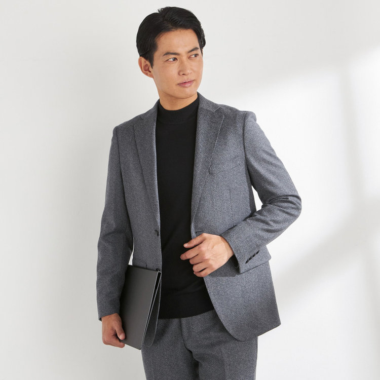 ＪＰ コンフォート 【THE 神 SUIT】【JOHN PEARSE comfort】【秋冬】2釦シングルスーツ ショートタック/グレー/ウエストムーブ/REDA ACTIVE/NEW ZEALAND MERINO/SHOWER CLEAN/※裾上げ必要 グレー淡色