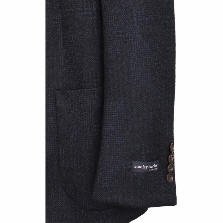 スタンリーブラッカ 【stanley blacker】【秋冬】2釦シングルジャケット/ネイビー×チェック ネイビー系(紺)