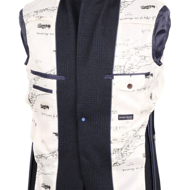スタンリーブラッカ 【stanley blacker】【秋冬】2釦シングルジャケット/ネイビー×チェック ネイビー系(紺)