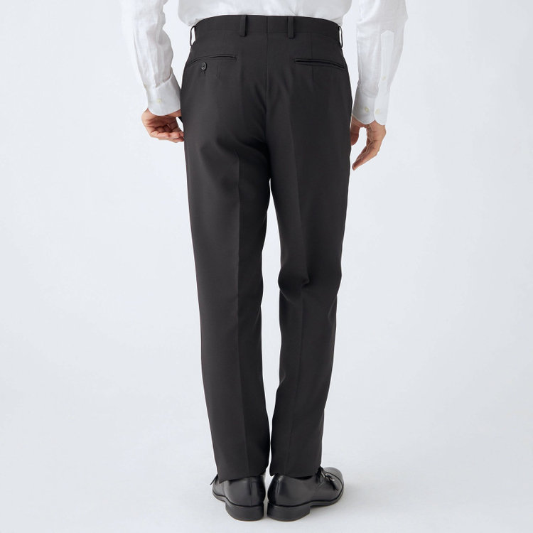 ハイスペックモーション 【HIGH SPEC MOTION】【年間】2釦シングルスーツ 0タック/ブラック/ウォシャブル/※裾上げ必要 黒