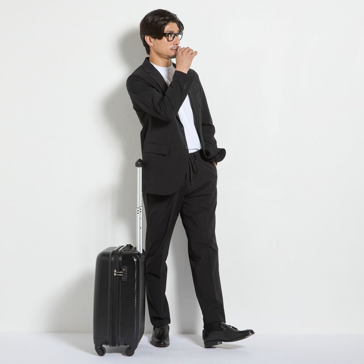 ＵＷＳ ＷＯＲＫ 【ULTRA WORK SUIT】【春夏】セットアップパンツ/ブラック/ドローコード/裾上げ済み仕様 黒