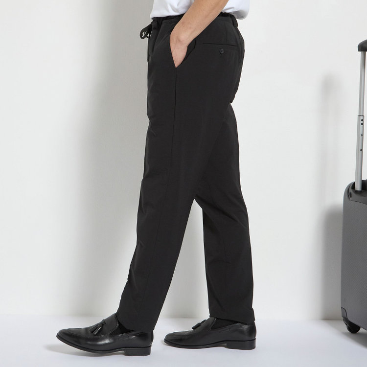 ＵＷＳ ＷＯＲＫ 【ULTRA WORK SUIT】【春夏】セットアップパンツ/ブラック/ドローコード/裾上げ済み仕様 黒