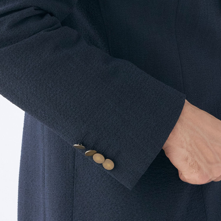 スタンリーブラッカ 【stanley blacker new york】【春夏】2釦シングルジャケット/ネイビー/ストレッチ＆サッカー 紺濃色