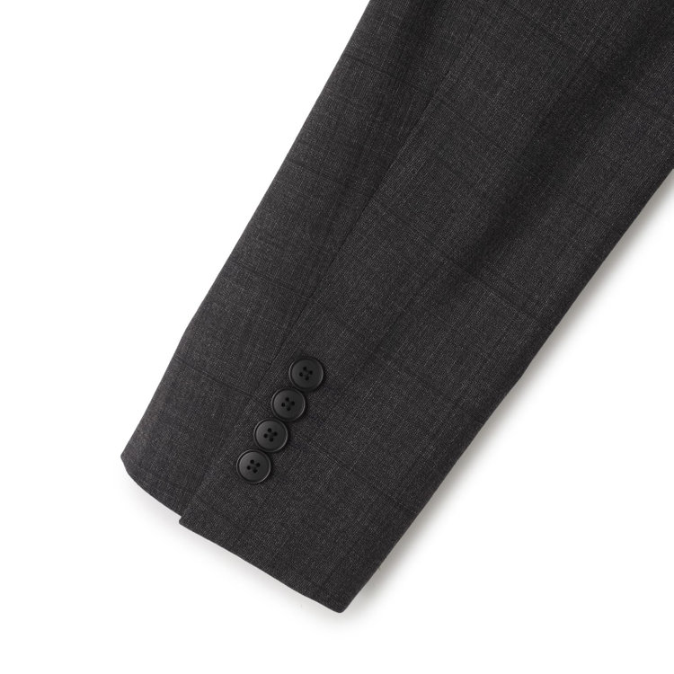 ＪＰセレクトライン 【JOHN PEARSE Black SELECT LINE】【春夏】スペアパンツ付き/2釦シングルスーツ/グレー×ウィンドペン/SHOWER CLEAN/※裾上げ必要 グレー濃色