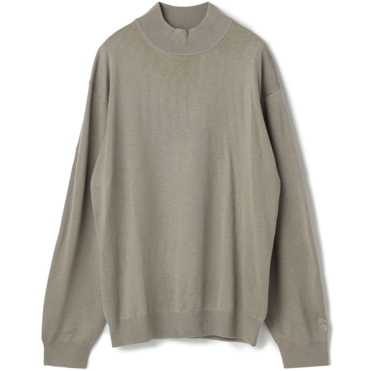 スタンリーブラッカ 【stanley blacker new york】【長袖】モックネックニット/グレージュ グレー淡色